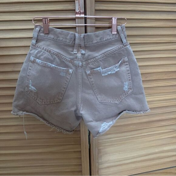 We The Free Tan Distressed High Rise Shorts size 24 - Picture 4 of 4